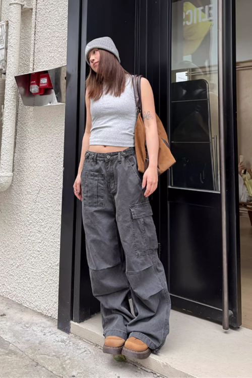 Washed Loose Work Pants