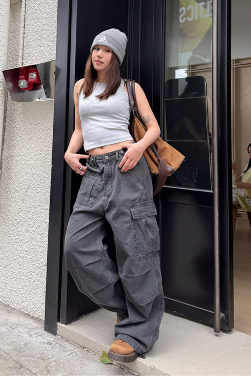 Washed Loose Work Pants