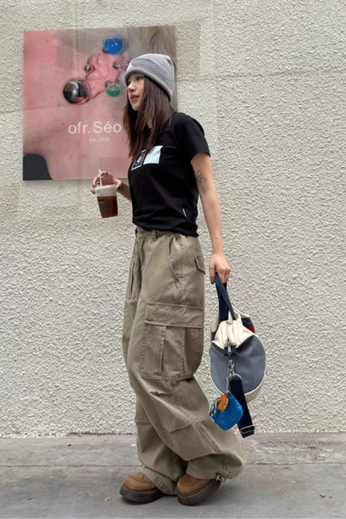 Washed Loose Work Pants