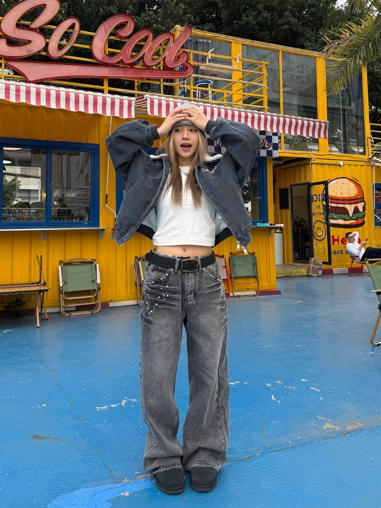 Washed Wide Denim Pants Washed Wide Denim Pants