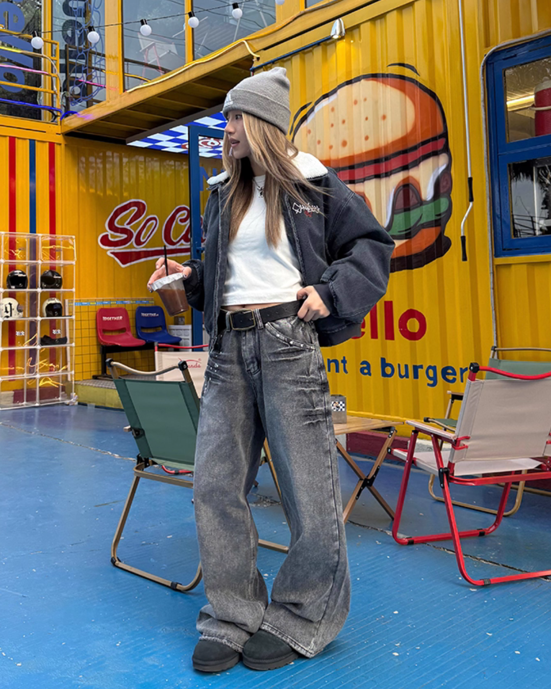 Washed Wide Denim Pants Washed Wide Denim Pants