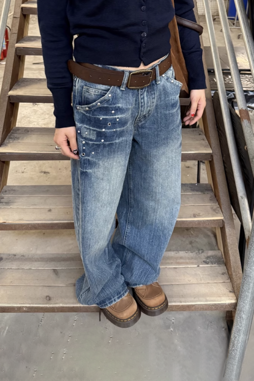 Washed Wide Denim Pants