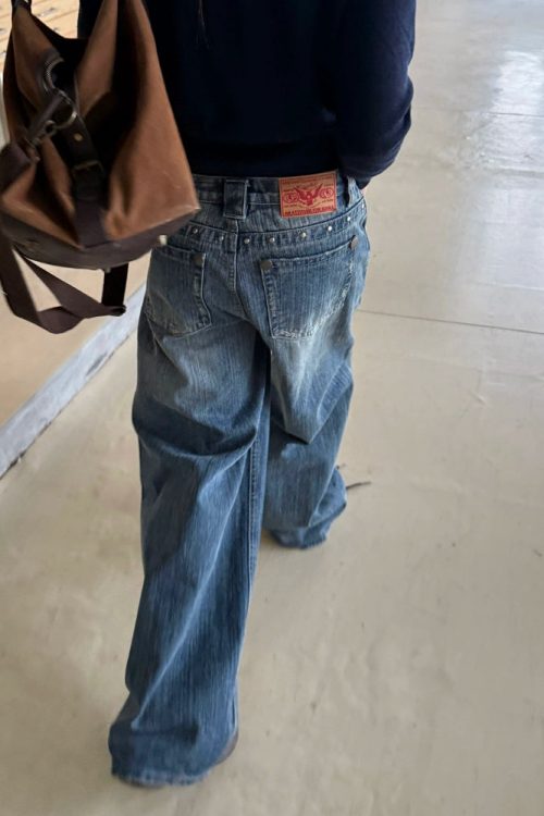 Washed Wide Denim Pants