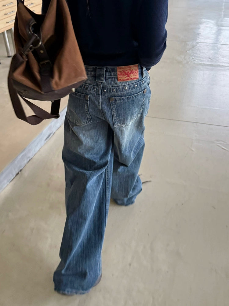 Washed Wide Denim Pants Washed Wide Denim Pants