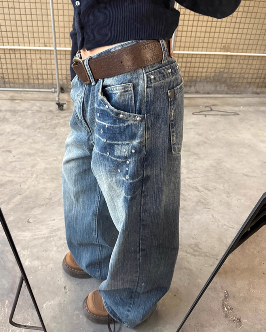 Washed Wide Denim Pants Washed Wide Denim Pants
