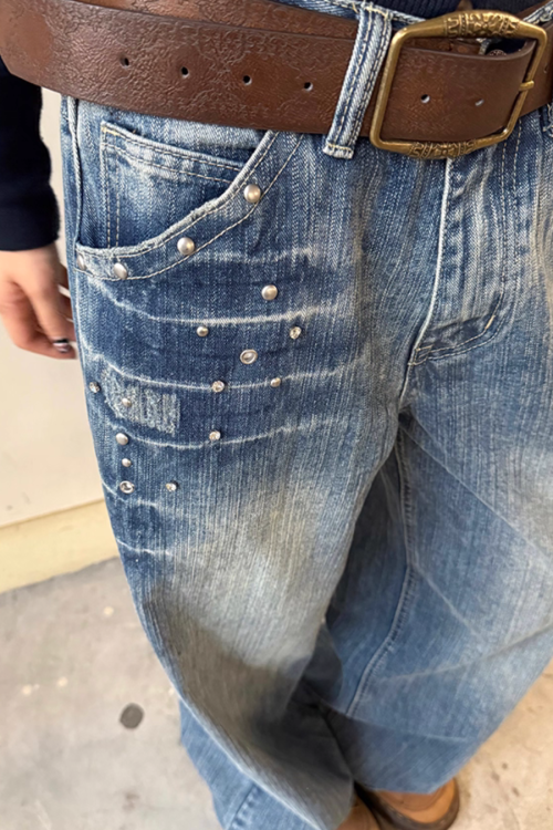 Washed Wide Denim Pants