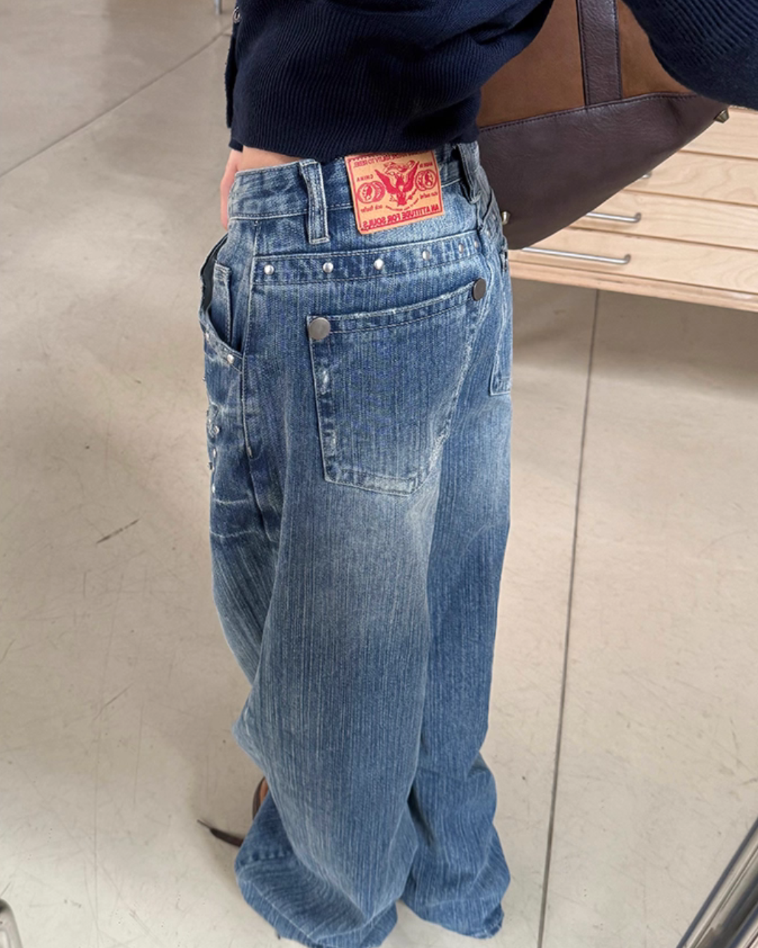 Washed Wide Denim Pants Washed Wide Denim Pants