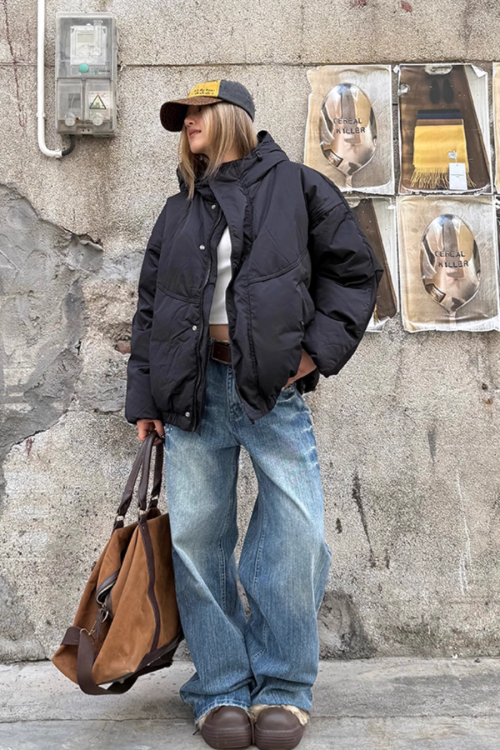 Washed Wide Denim Pants