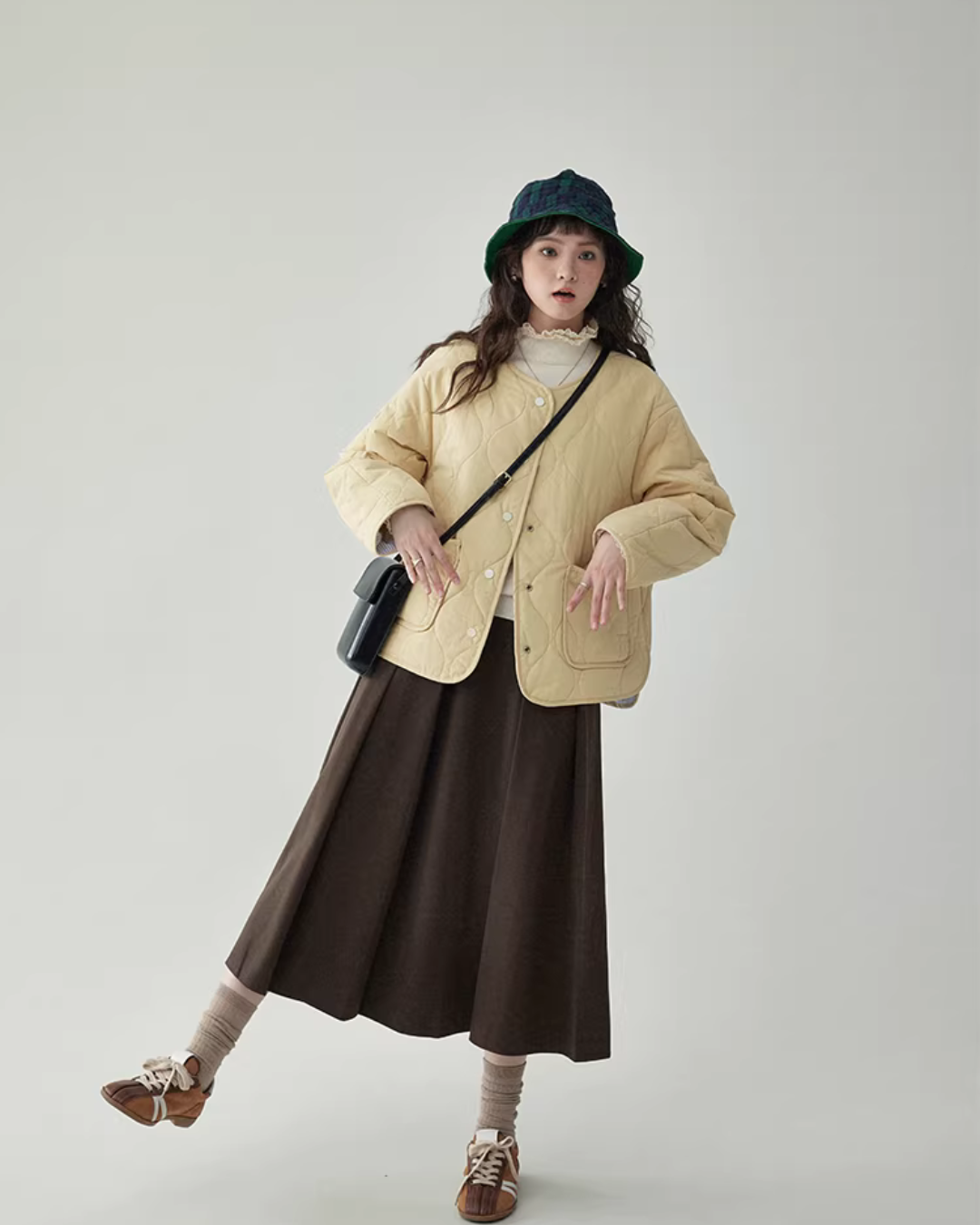 Wave Quilting Collarless Jacket Wave Quilting Collarless Jacket