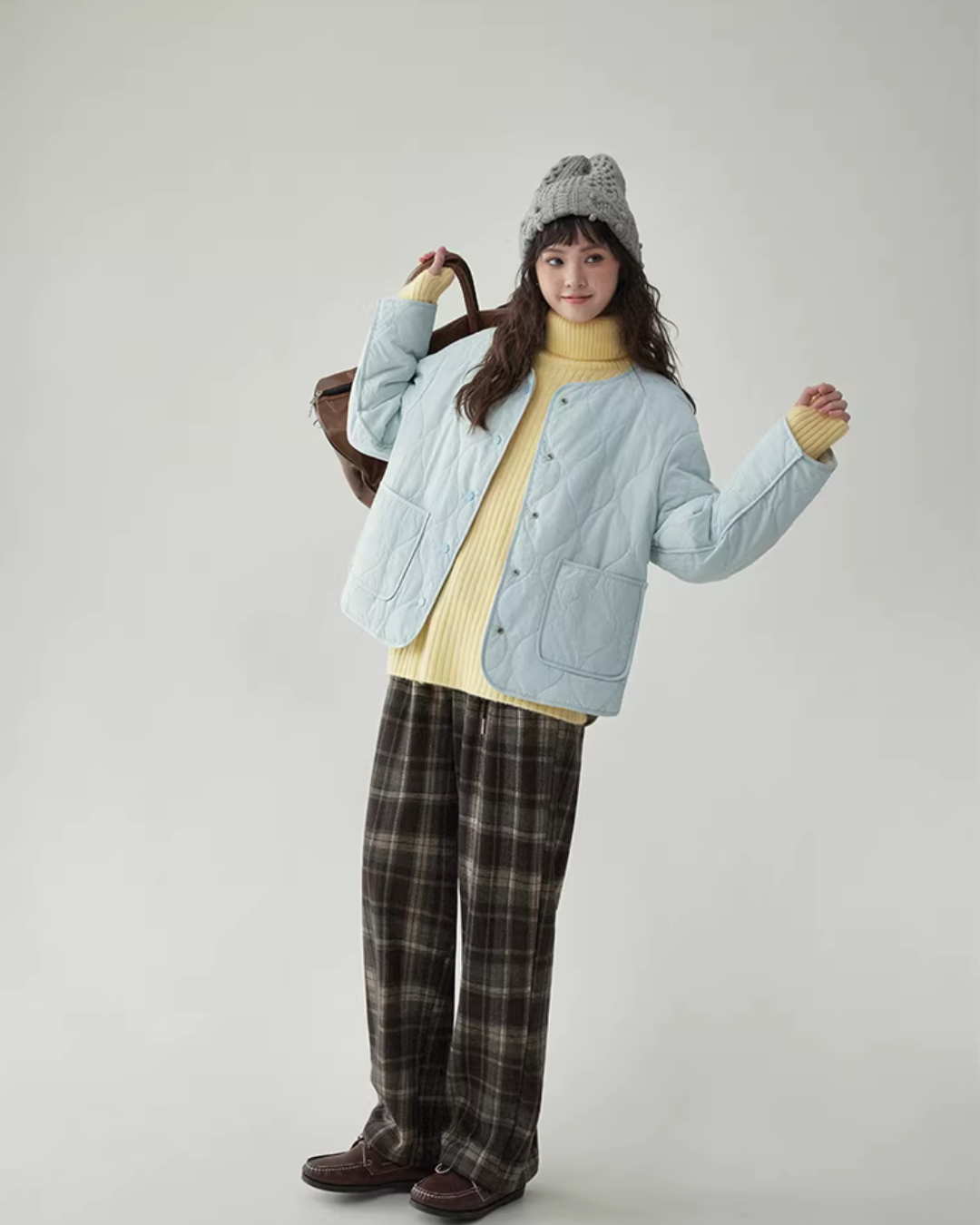 Wave Quilting Collarless Jacket Wave Quilting Collarless Jacket