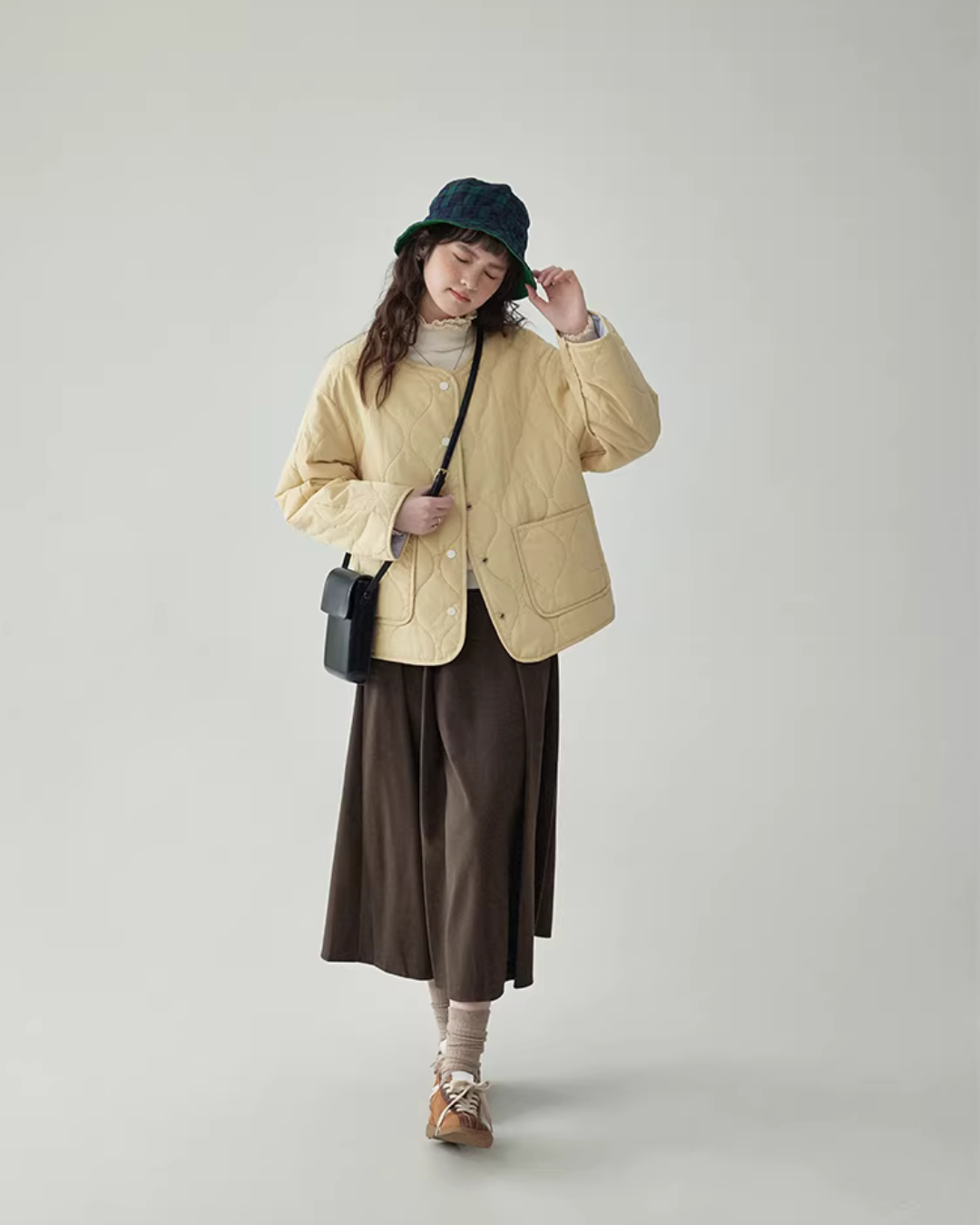 Wave Quilting Collarless Jacket Wave Quilting Collarless Jacket