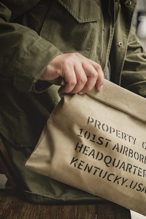 Waxed Canvas Clutch Bag