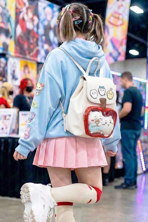 White Apple Ita Backpack with Clear Window for Plushies and Pins