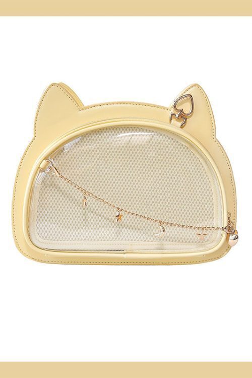 White Cat Ita Bag with Clear Window and Included Insert for Pin Display