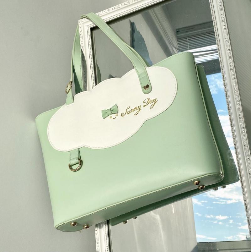 White Ita Shoulder Bag with Clear Window for Pin Display White Ita Shoulder Bag with Clear Window for Pin Display