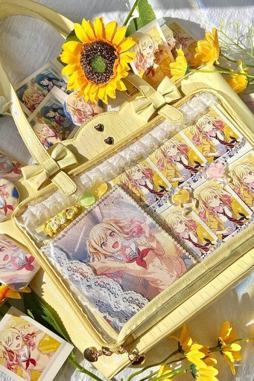 White Ita Shoulder Bag with Clear Window for Pin Display