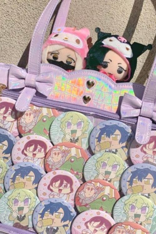 White Ita Shoulder Bag with Clear Window for Pin Display