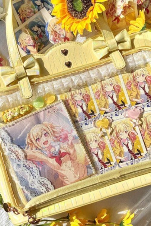 White Ita Shoulder Bag with Clear Window for Pin Display