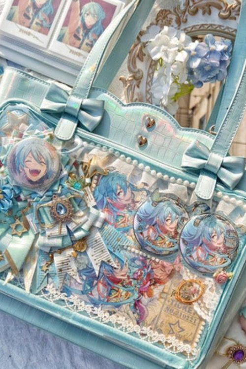 White Ita Shoulder Bag with Clear Window for Pin Display