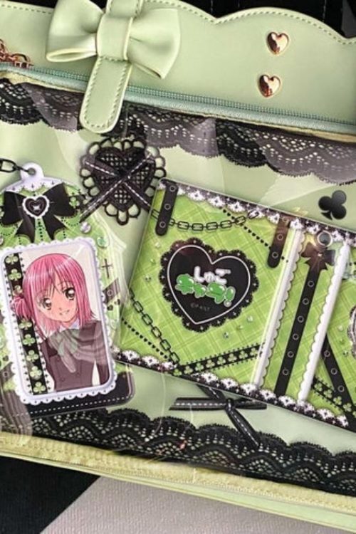 White Ita Shoulder Bag with Clear Window for Pin Display