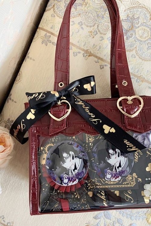 White Ita Tote Bag with Clear Window and Included Insert for Plushies and Pins