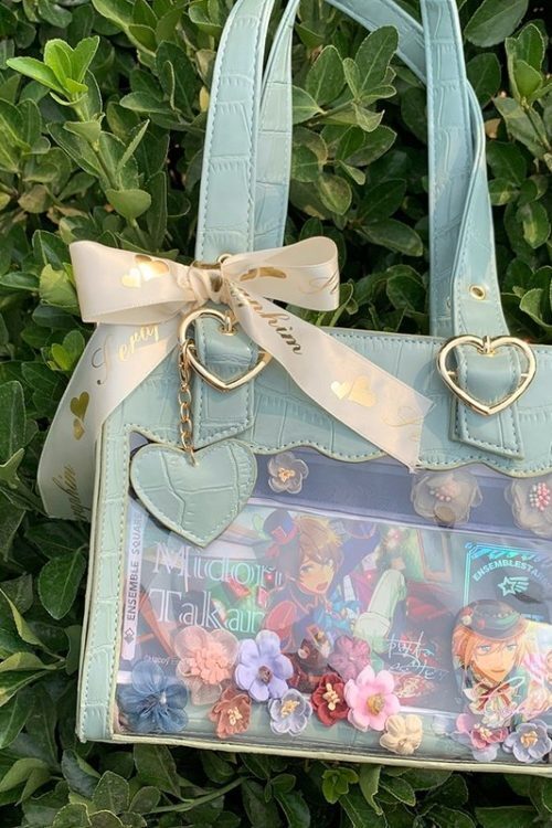 White Ita Tote Bag with Clear Window and Included Insert for Plushies and Pins