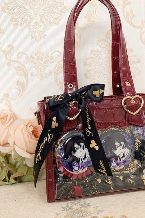 White Ita Tote Bag with Clear Window and Included Insert for Plushies and Pins