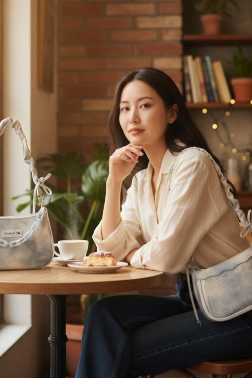 White Kawaii Convertible Ita Bag for Pin Display