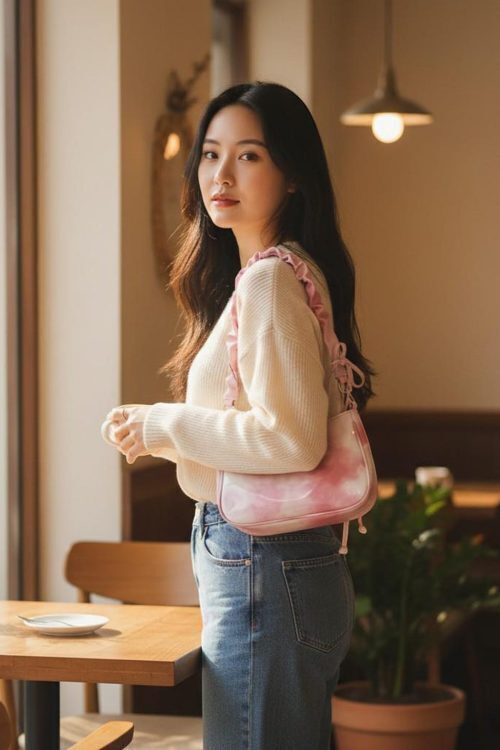 White Kawaii Convertible Ita Bag for Pin Display