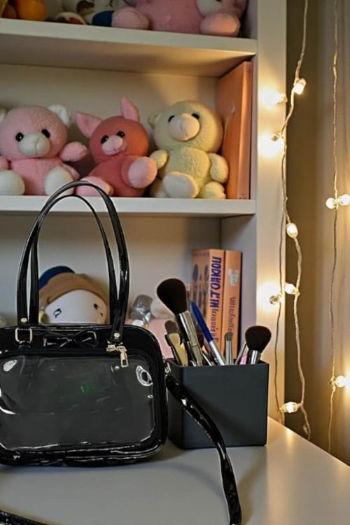 White Kawaii Convertible Ita Bag for Pin Display