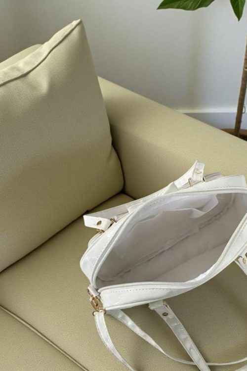 White Kawaii Convertible Ita Bag for Pin Display