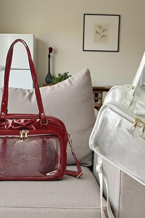 White Kawaii Convertible Ita Bag for Pin Display