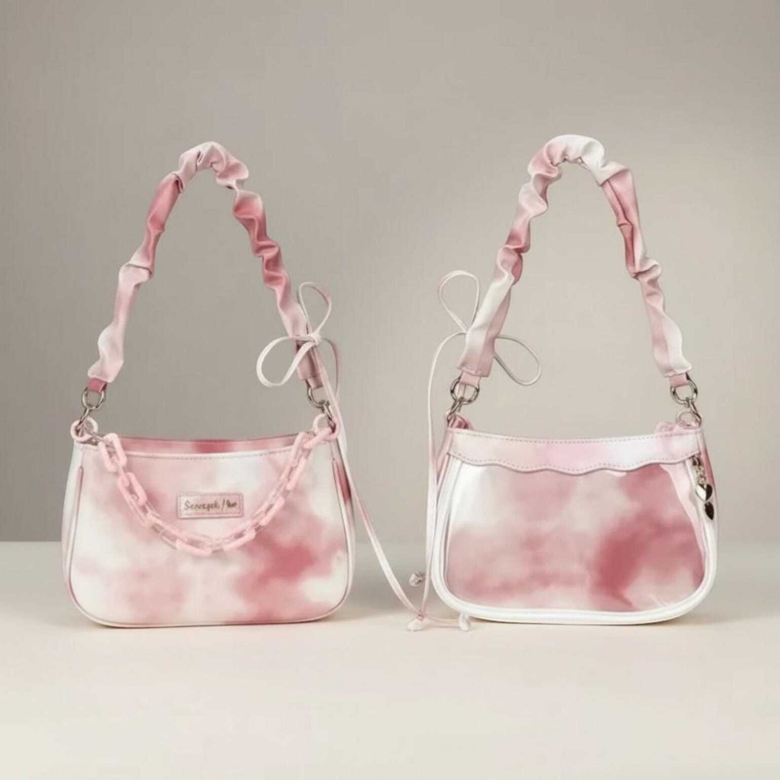 White Kawaii Convertible Ita Bag for Pin Display White Kawaii Convertible Ita Bag for Pin Display