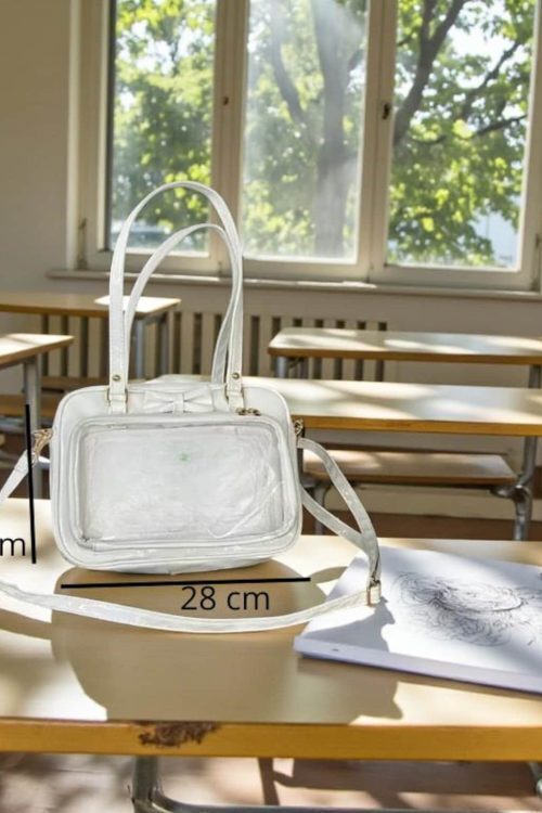 White Kawaii Convertible Ita Bag for Pin Display