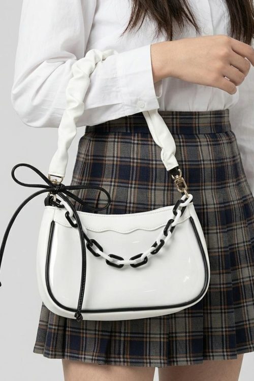 White Kawaii Convertible Ita Bag for Pin Display