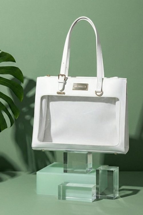White Kawaii Convertible Ita Bag with Clear Window for Pin Display