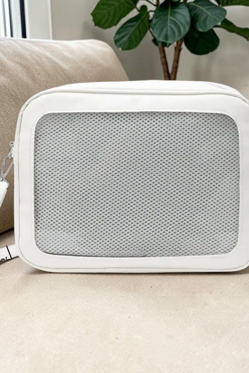 White Kawaii Convertible Ita Bag with Clear Window for Pin Display