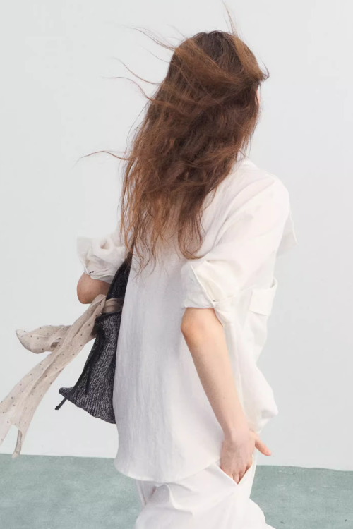 White Long Sleeve / Striped Knit Underwear