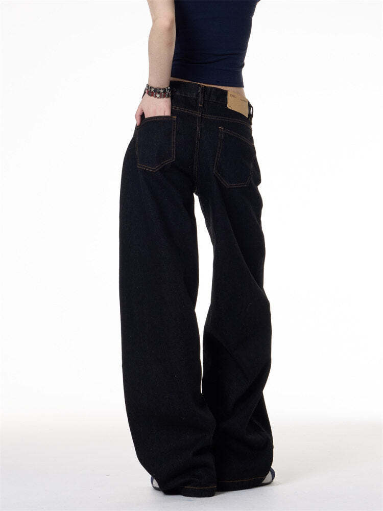Wide Curved Denim Pants Wide Curved Denim Pants