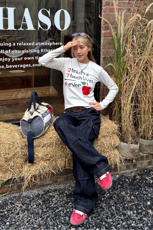 Wide Denim Cargo Pants