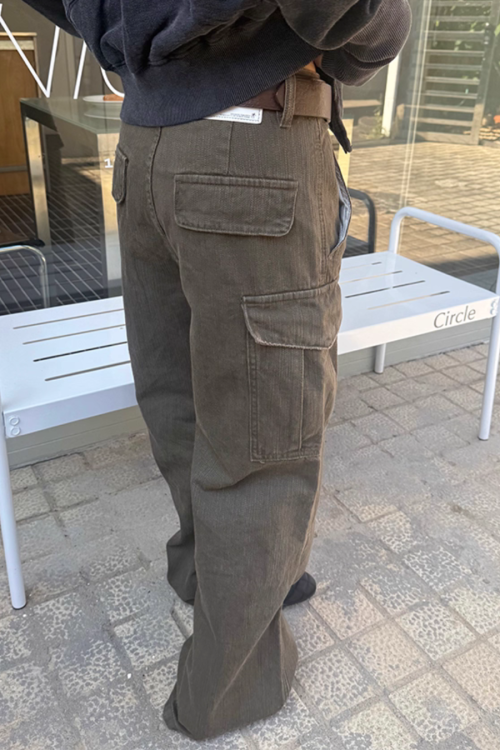 Wide Denim Cargo Pants