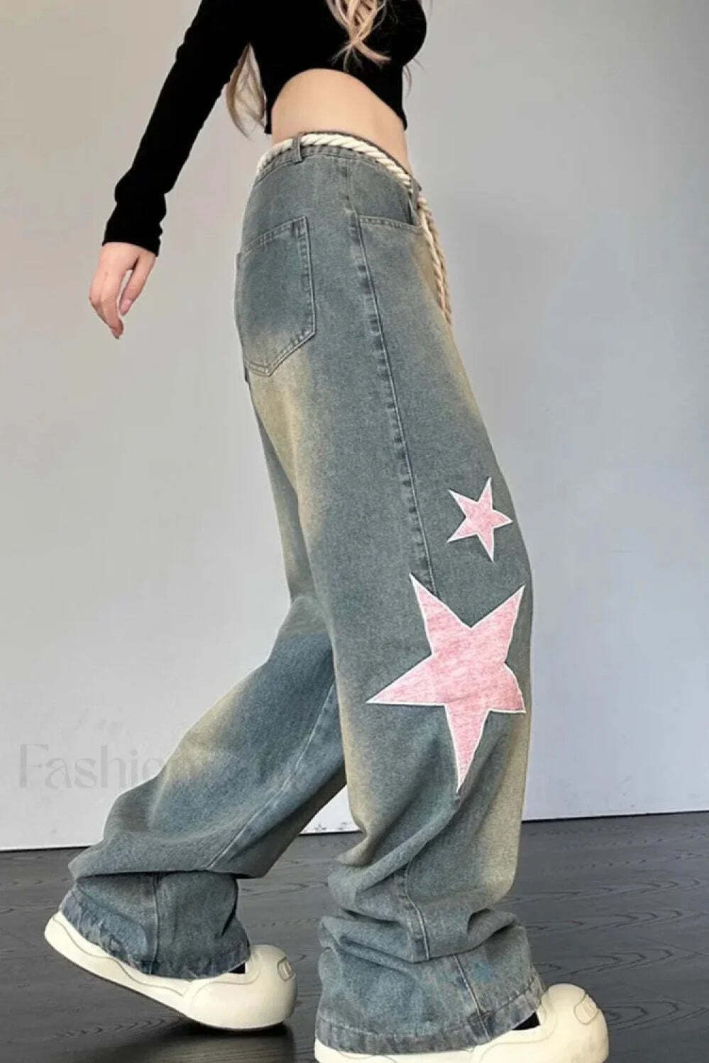 Wide Leg Patchwork Heart Jeans Wide Leg Patchwork Heart Jeans