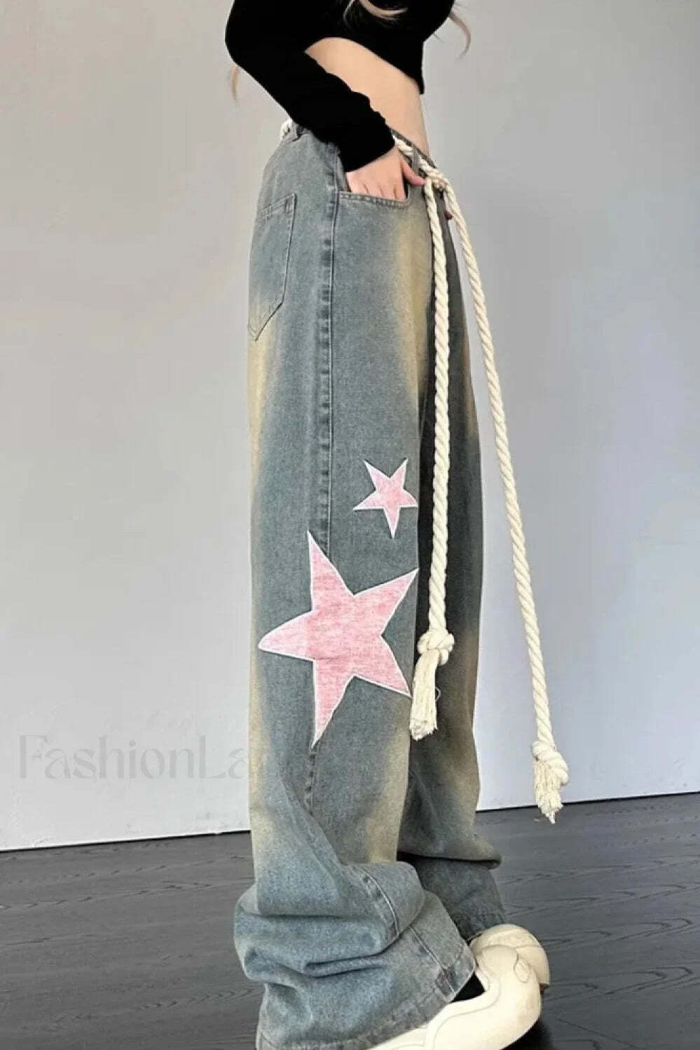 Wide Leg Patchwork Heart Jeans Wide Leg Patchwork Heart Jeans