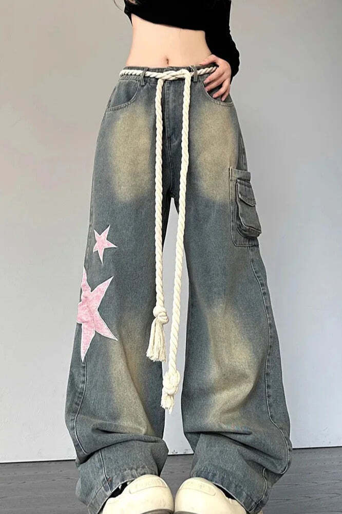 Wide Leg Patchwork Heart Jeans Wide Leg Patchwork Heart Jeans