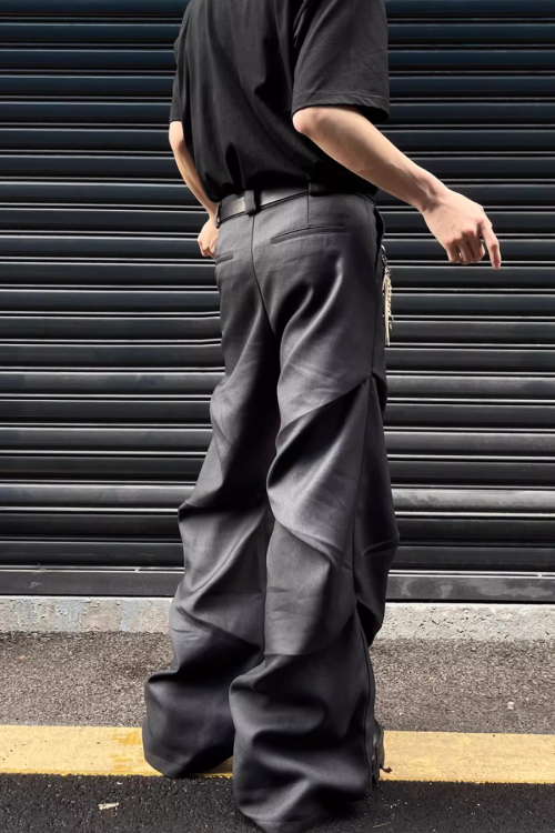 Wide Leg Pleated Casual Pants