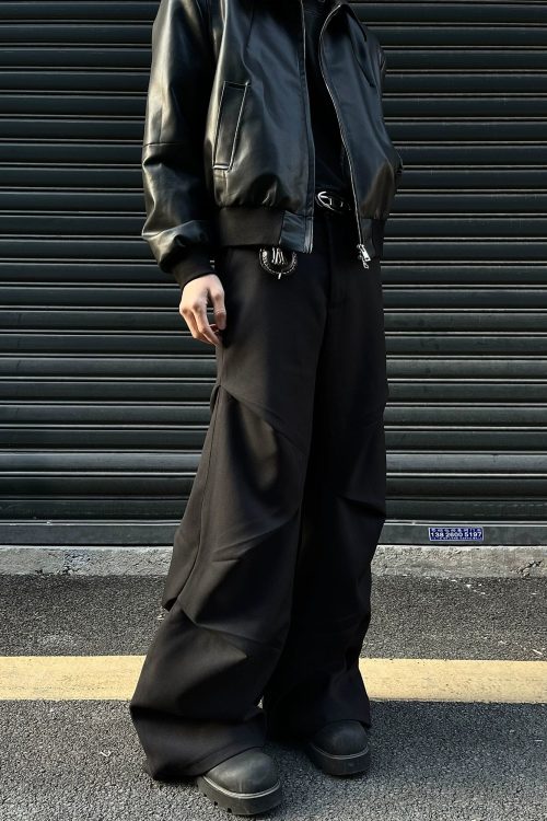 Wide Leg Pleated Casual Pants