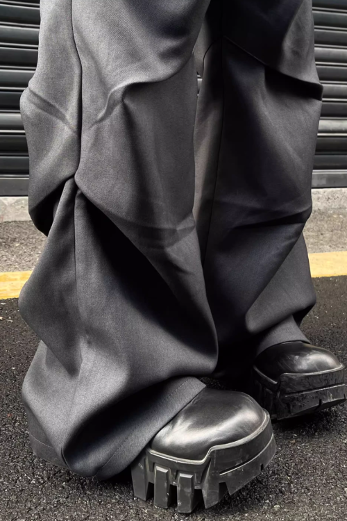 Wide Leg Pleated Casual Pants