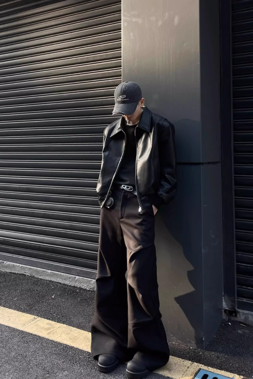 Wide Leg Pleated Casual Pants