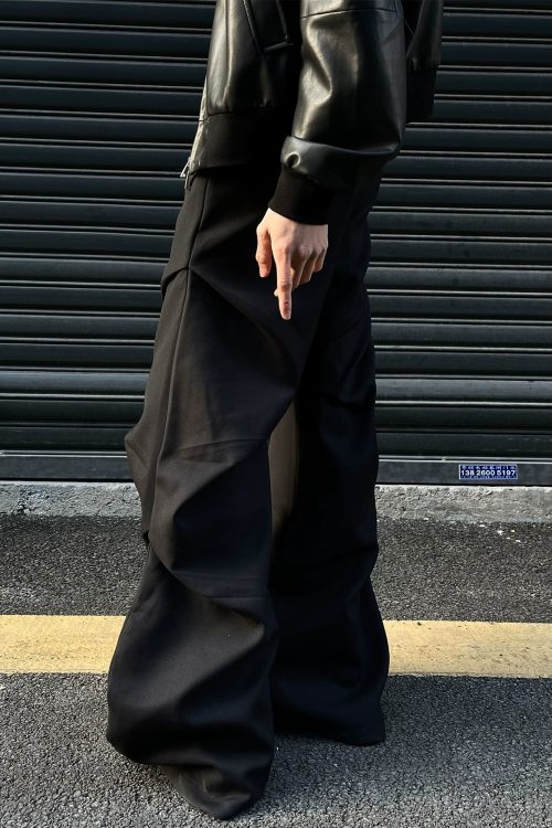 Wide Leg Pleated Casual Pants