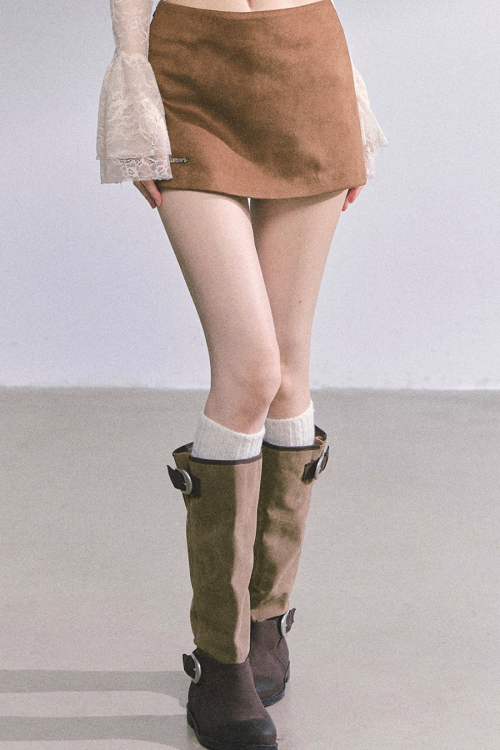 Wool Blazer Jacket / Mini Skirt / Frill Lace Blouse